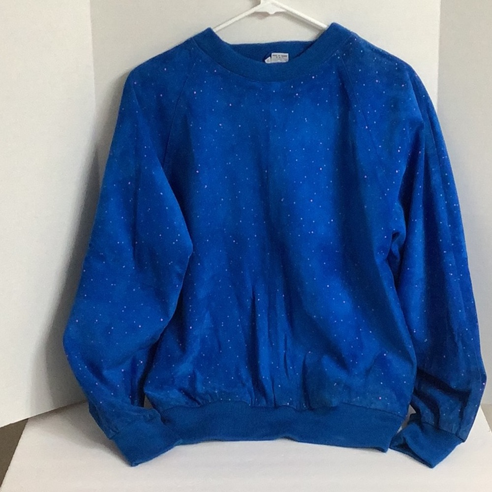 Vintage EJ Harper Royal Blue Two Piece Suede Skirt Set - Picture 5 of 9